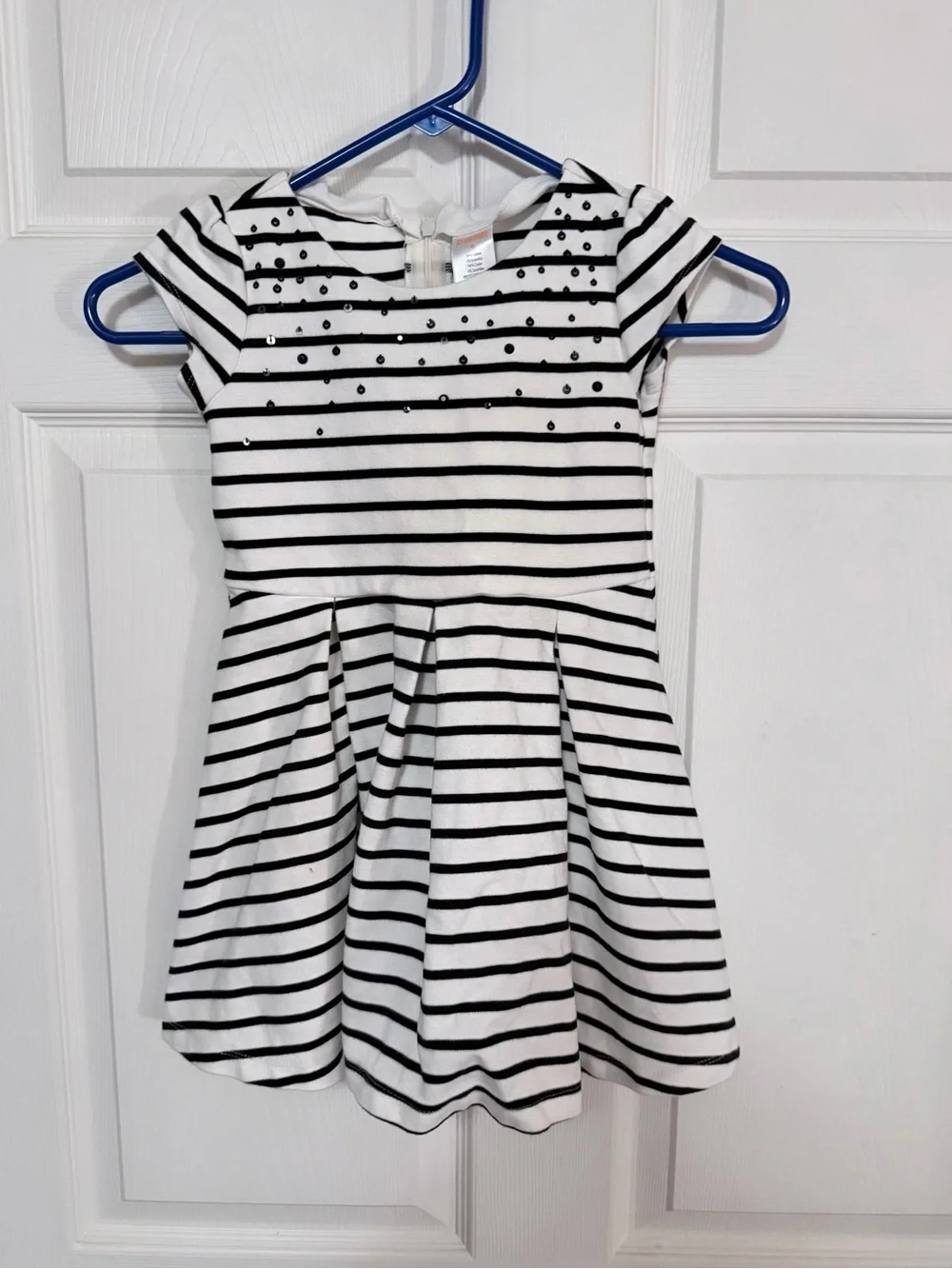 Gymboree Black and White Striped Dress with Stud Accents
